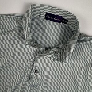 Ralph‎ Lauren Purple Label Mens Striped Cotton Short Sleeve Jersey Polo Shirt XL